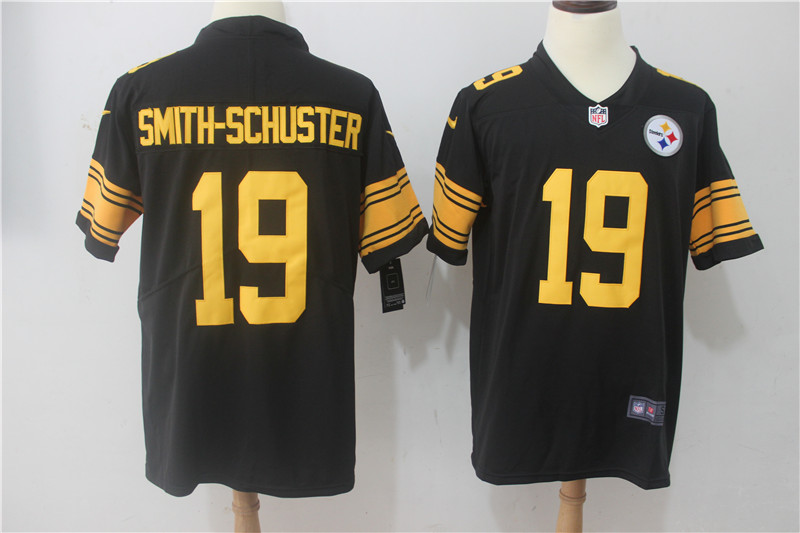 Men Pittsburgh Steelers 19 Smith-Schuster Black Yellow Nike Vapor Untouchable Limited NFL Jerseys